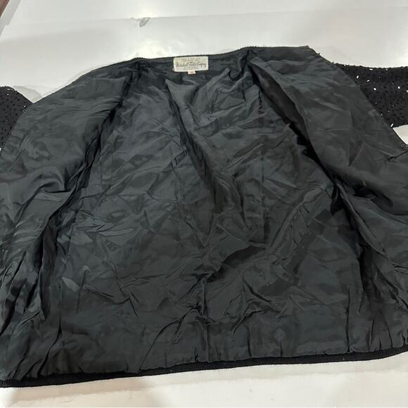 Vintage Marshall Field & Company 100%‎ Wool Black Beaded Blazer Jacket Size 38 - Picture 7 of 10